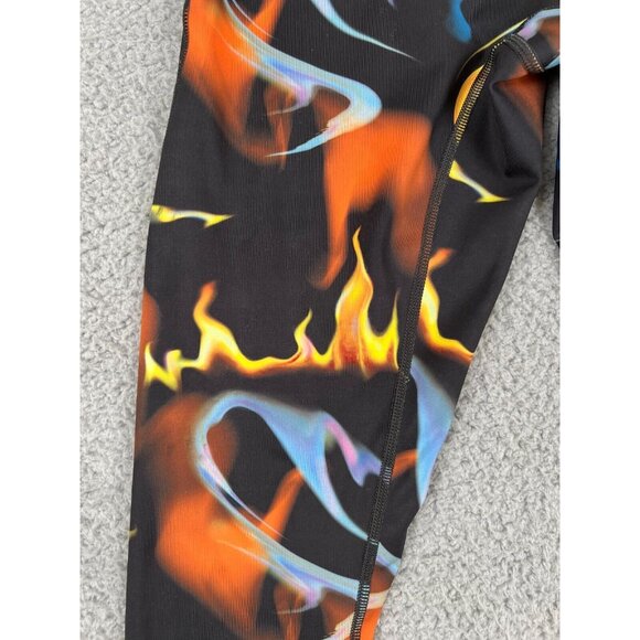 Savage X Fenty High Rise Fast Lane Leggings Black Small S Rihanna Flames Mint - Picture 6 of 11